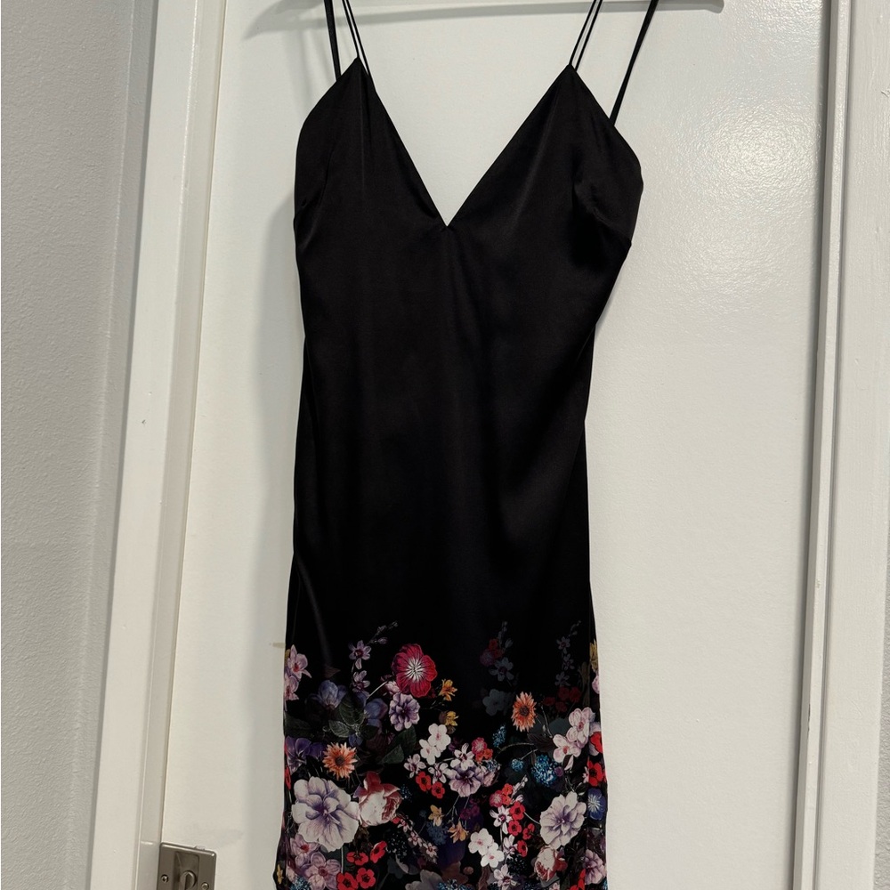 Bebe Black and Pink Sleeveless Mini Dress
